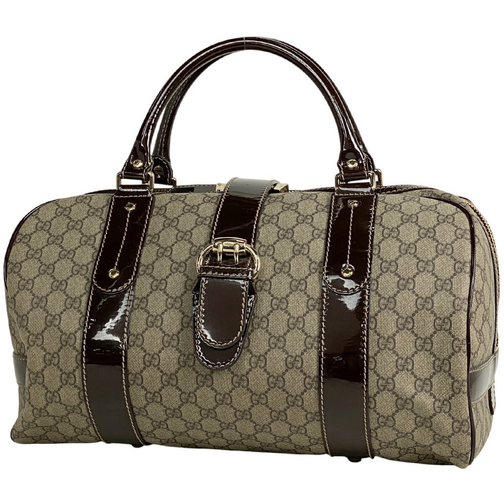 Gucci GG Boston bag handbag Supreme canvas brown
